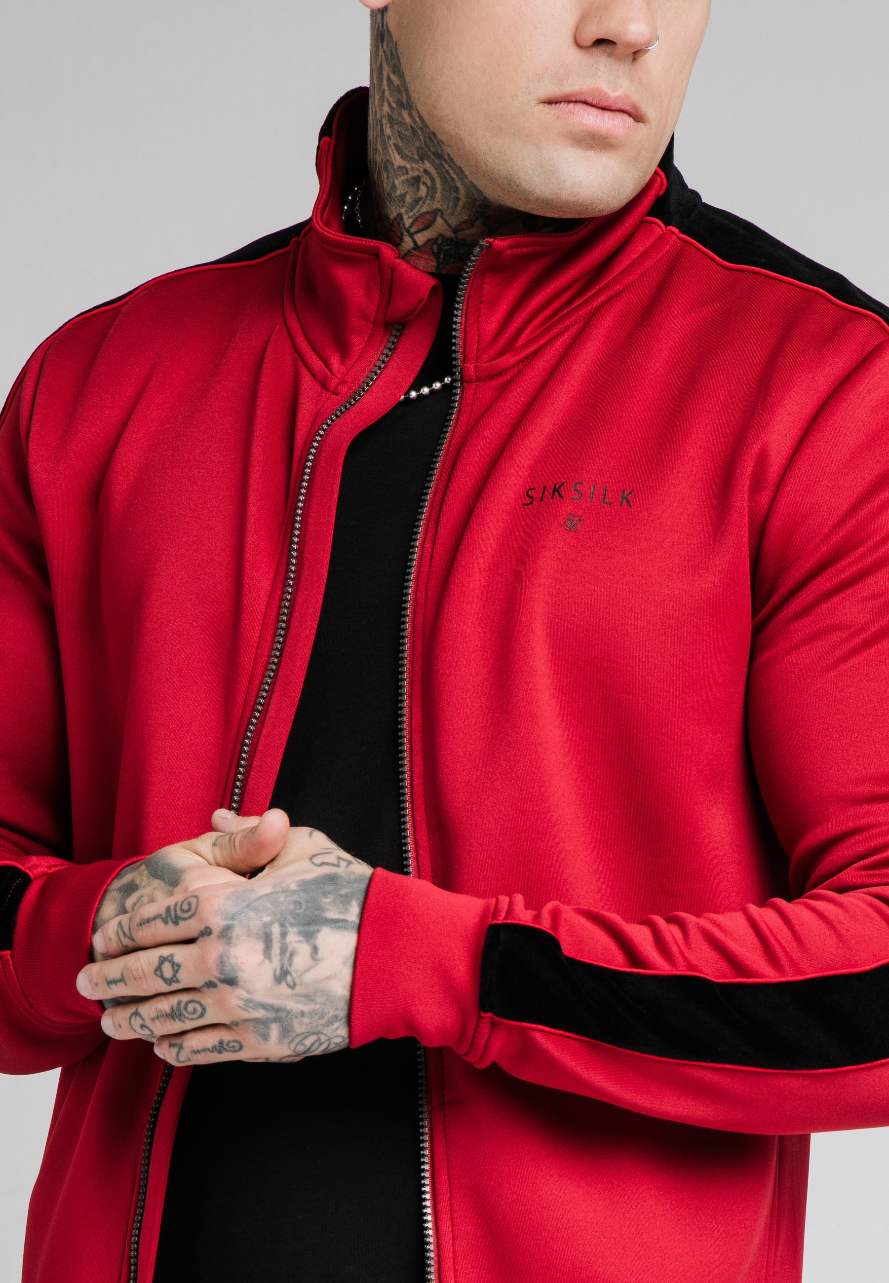 SIKSILK IMPERIAL ZIP THROUGH HOODIE - Sudadera con cremallera - dark red/ rojo oscuro - Zalando.es