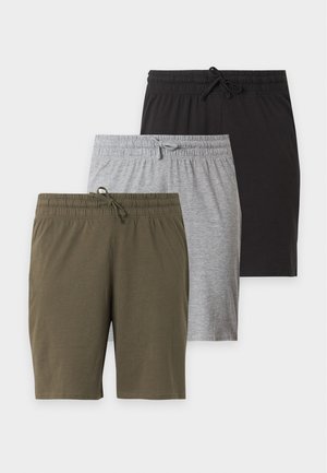 Pier One, 3 PACK - Nachtwäsche Hose - black/mottled grey