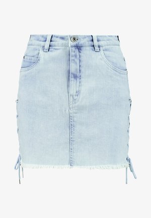 Urban Classics, LACE UP SKIRT - Denimnederdele - blue bleached