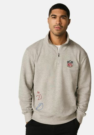 REGULAR FIT - NFL LICENCE GRAPHIC QUARTER ZIP  - Sweatshirt - grey marl
