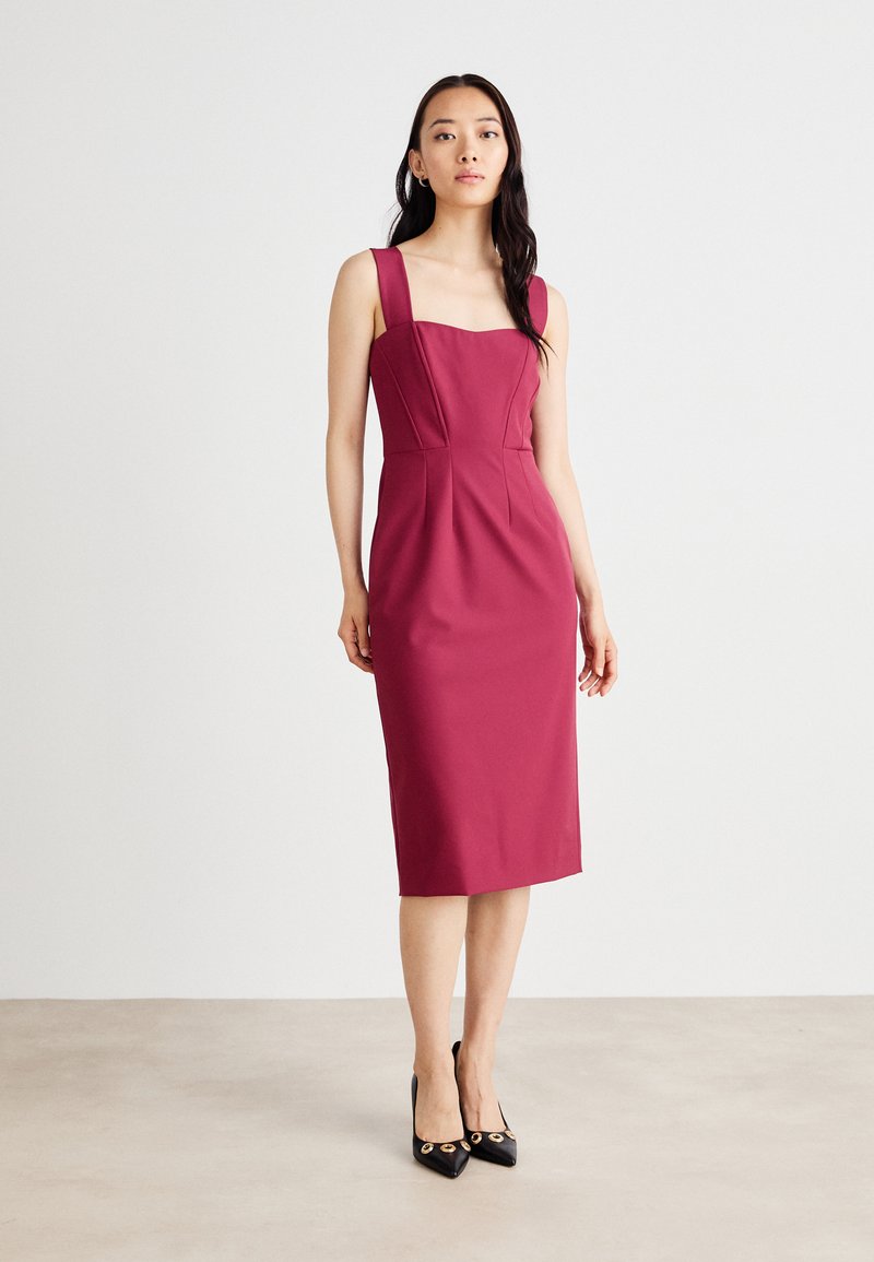 BOSS DIZENA - Shift dress - dark red/red - Zalando