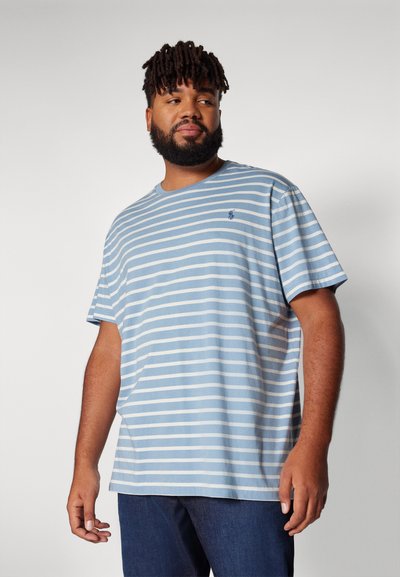 Polo Ralph Lauren Big & Tall STRIPED JERSEY CREWNECK T-SHIRT - Tricou cu imprimeu - vessel blue/nevis