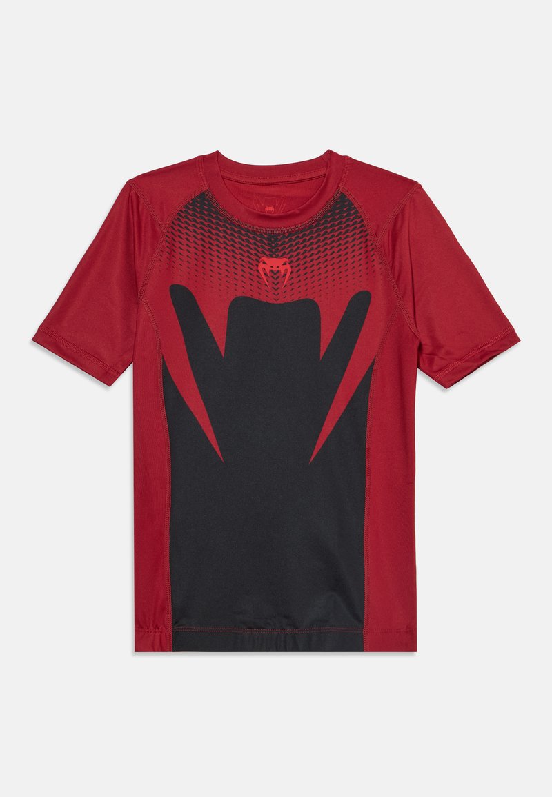 Venum ATTACK SHORT SLEEVES RASHGUARDS UNISEX - Print-T-Shirt - black/red/schwarz