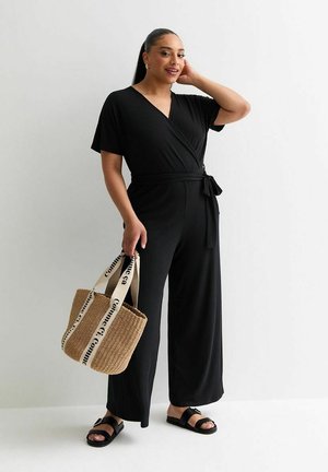 RIBBED WRAP - Overall / Jumpsuit - black