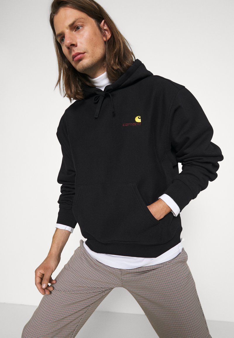 Carhartt WIP HOODED AMERICAN SCRIPT - Hoodie - black - Zalando.ie