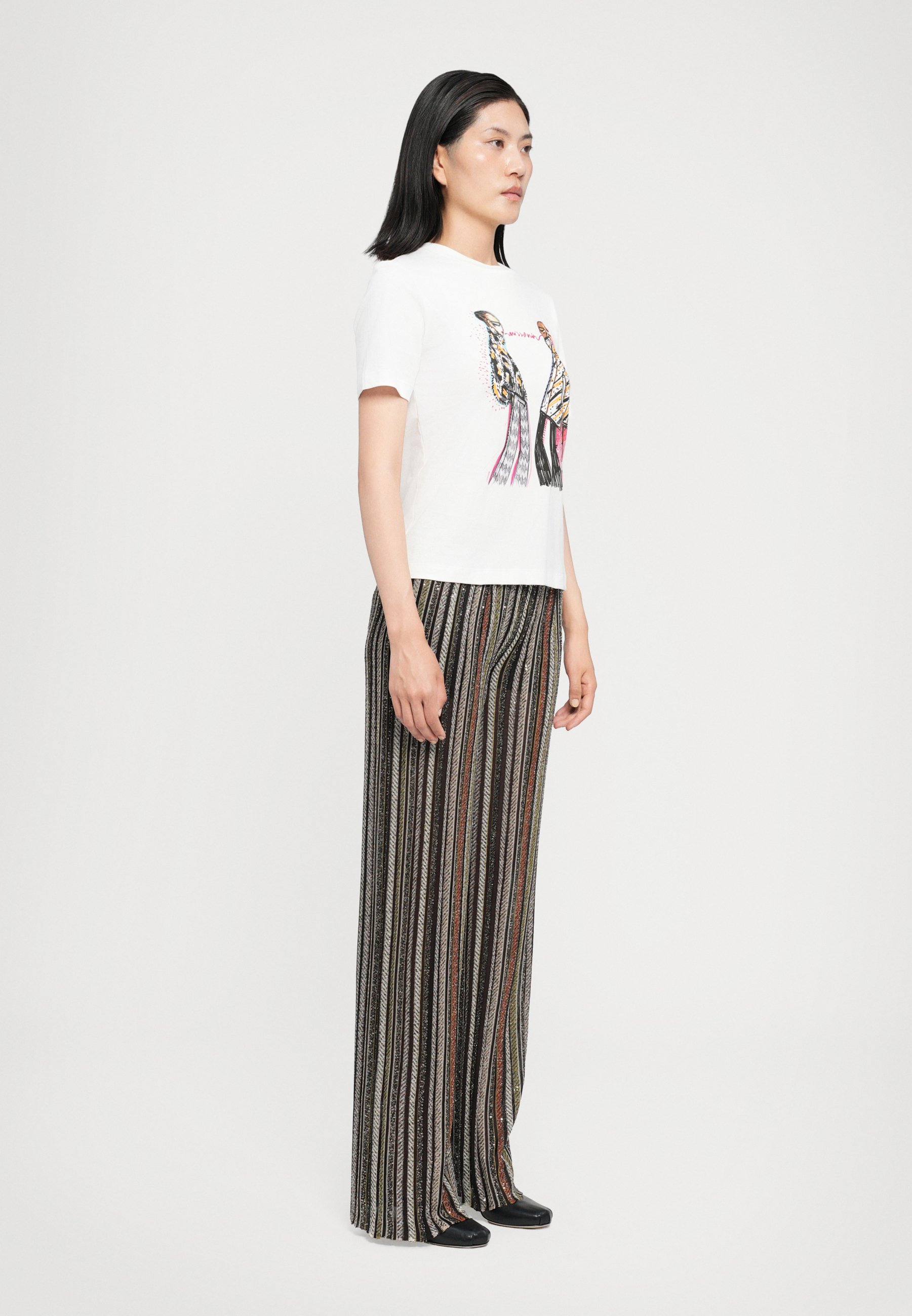 Tシャツ・カットソー MISSONI TOP (UC22SL01BJ0001 F703I) MISSONI(미소니) 23FW 미소니 반팔 티셔츠 UC22SL01BJ0001 F703I