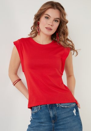 LELA CREW NECK - T-Shirt basic - red