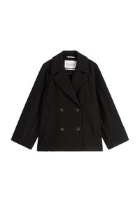 BOILED DOUBLE BREASTED WELT POCKETS LAPEL COLLAR - Skraistė  - black