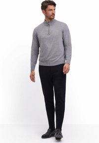 FALKE BASIC LAMBSWOOL HALF-ZIP - Maglione - grey-heather