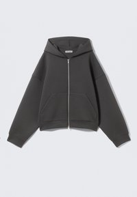 OVERSIZED SCUBA ZIP HOODIE - Zip-up sweatshirt - off black