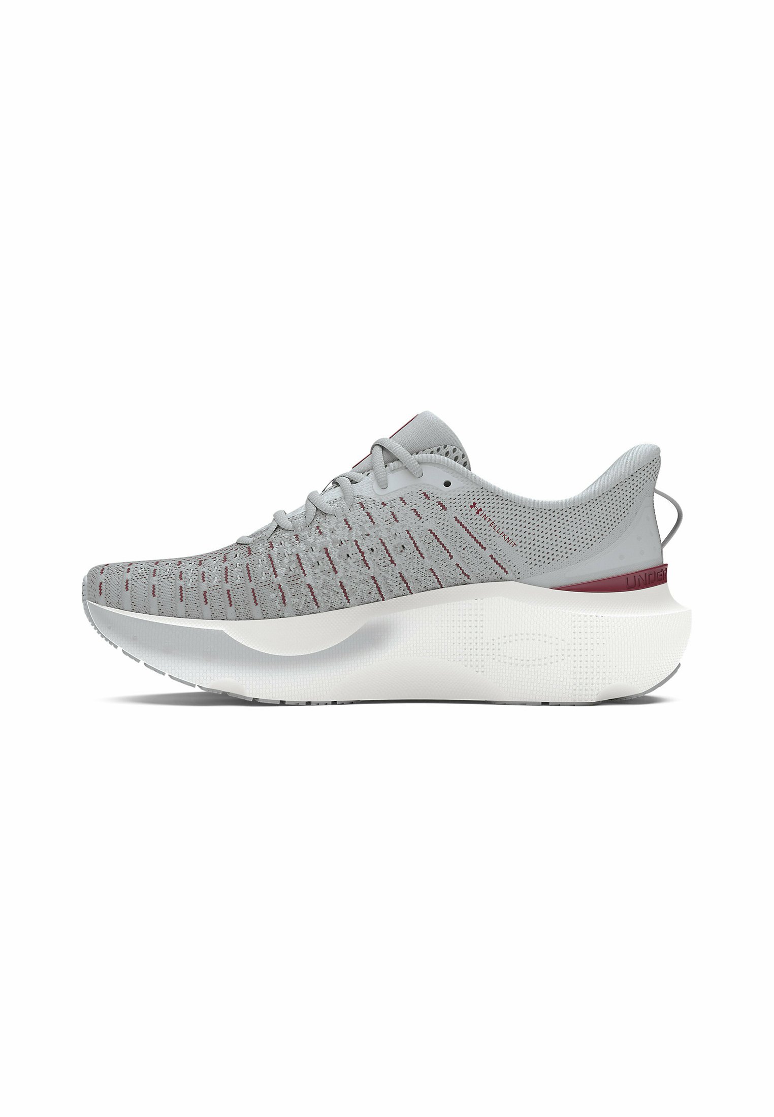 Under Armour Light Gray and Maroon Performance Running Shoe Under Armour Infinite Pro Storm UA Distant Grey Men Unisex  main image 2