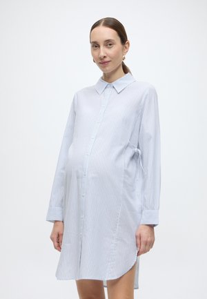 MAMALICIOUS MLLETICIA LIA STRING - Košilové šaty - snow white stripes:brunnera blue