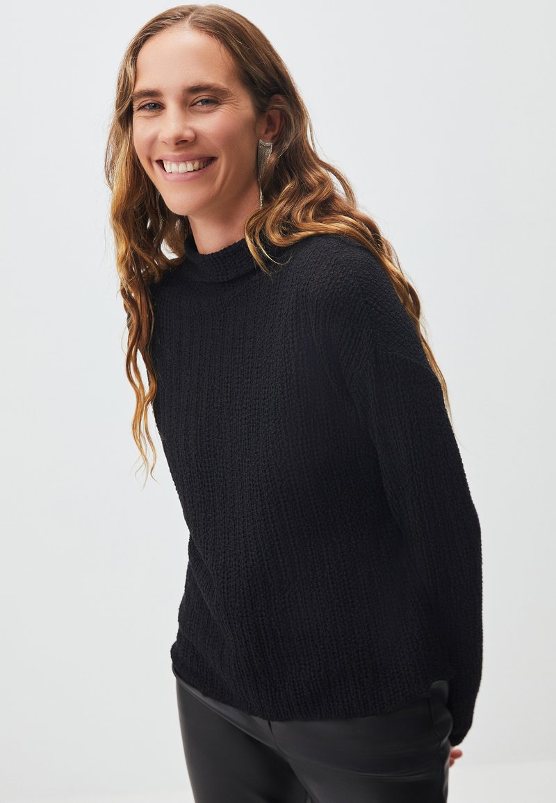 Jimmy Key HALF TURTLENECK LONG SLEEVED PLAIN - Camicetta - black