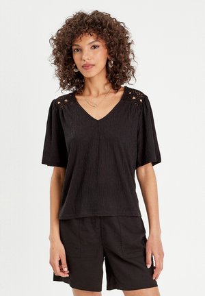 KURZEN ÄRMELN - Blouse - noir