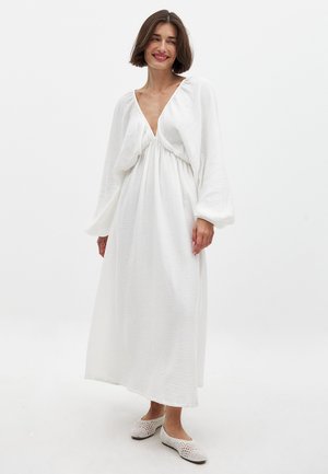 V NECK - Maxi-jurk - white