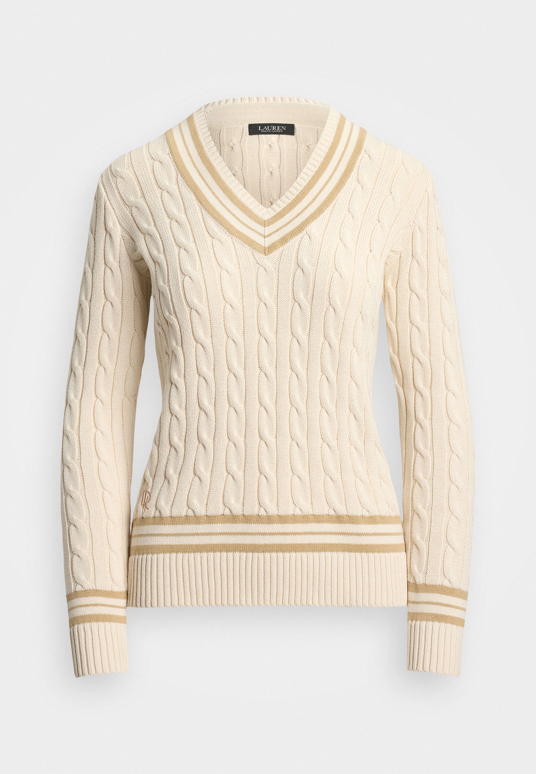 売れ筋商品|||ラルフローレン ニット&セーター レディース アウター GASSED COTTON SWEATER - Jumper - mascarpone cream/sand dune Lauren Ralph Lauren GASSED COTTON SWEATER - Jumper