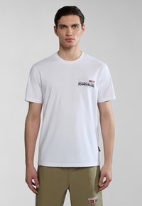 Napapijri COLVILLE - Camiseta estampada - bright white