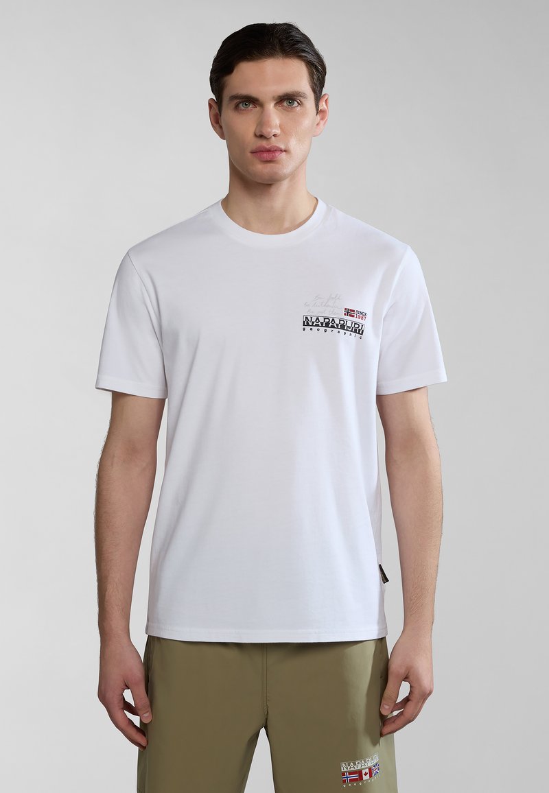 Napapijri COLVILLE - Camiseta estampada - bright white