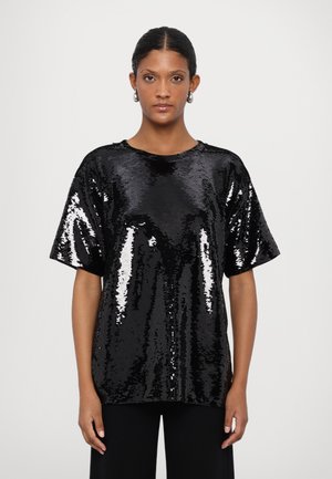 OVRSIZE TUNIC TEE - Printtipaita - black
