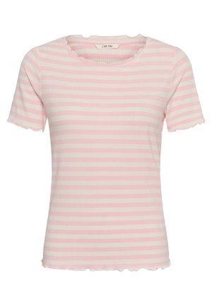 Cream, CREAM CRRIBBA TSHIRT - Tričko s potlačou - light pink stripe