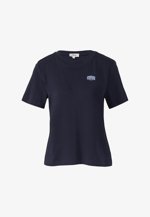 Tumedat nesse puuvillane lühikese varrukaga t-särk ümmarguse kaelusega ja väike "Cute Since 1977" logo helesinise värviga vasakul rinnal.