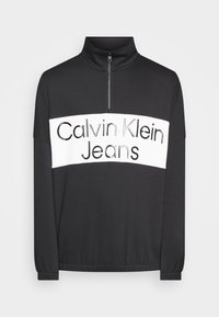 Calvin Klein Jeans BOLD LOGO COLORBLOCK ZIP UNISEX - Sweatshirt - black