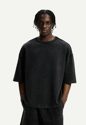 Bershka OVERSIZED - Navadna majica - mottled dark grey