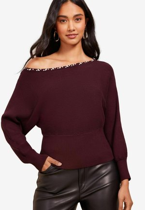 Friends Like These EMBELLISHED OFF THE SHOULDER - Striktrøje - red