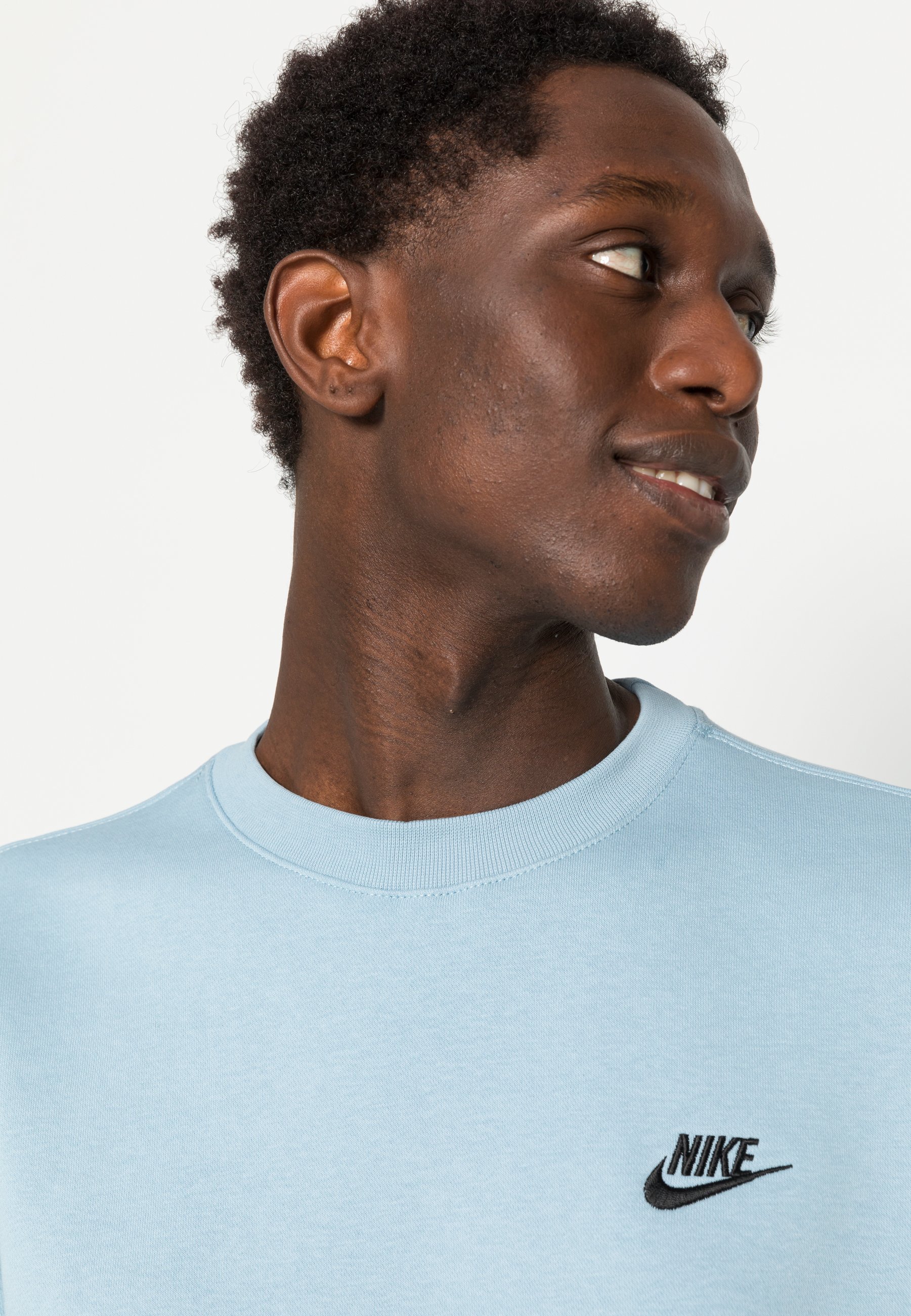 nike club crew sweatshirt light blue