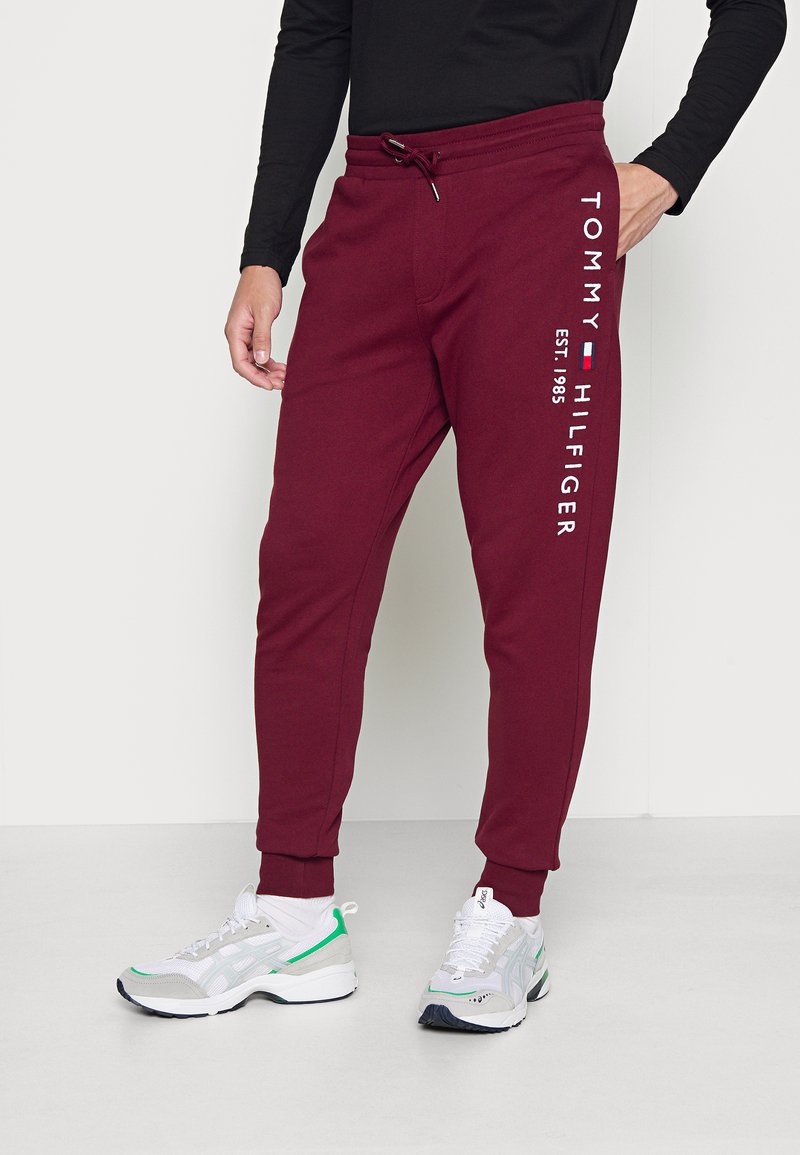 Tommy Hilfiger LOGO - Calças de fato de treino - deep rouge