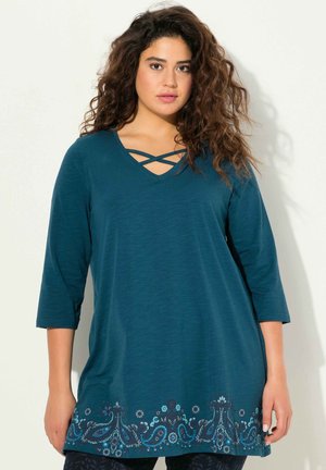BORDER PRINT 3/4 SLEEVE - Camiseta de manga larga - dark teal