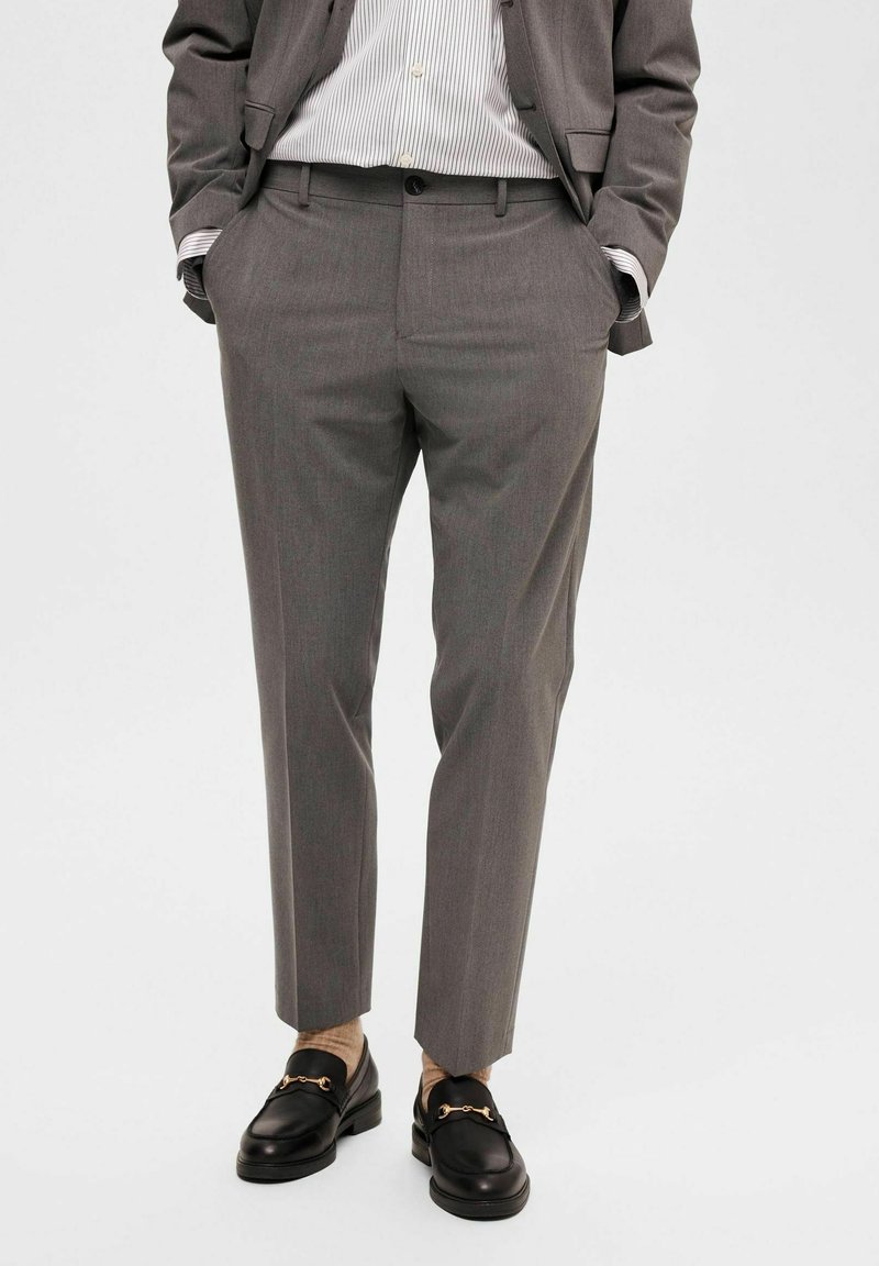 Selected SLHSLIM LIAM - Pantalones - medium grey melange