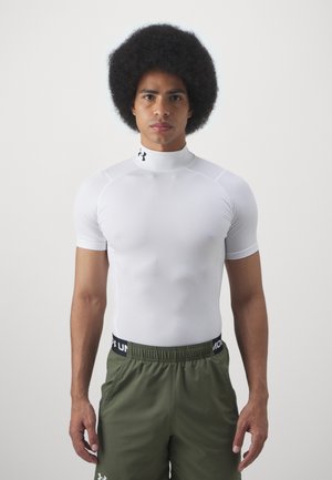 Under Armour COMP MOCK - Sports T-shirt - white/black