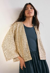 Next - REGULAR FIT - SEQUIN - Bleizeris - gold Miniatiūros vaizdas 1