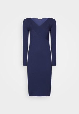 Anna Field V AUSSCHNITT BODYCON MIDI STRICKKLEID - Φόρεμα σε ίσια γραμμή - dark blue
