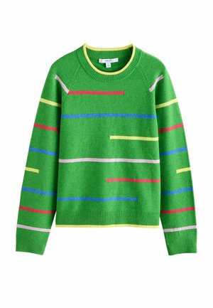 TALL FIT - SUPER SOFT CREW NECK LONG SLEEVE   - Strickpullover - green multi stripe