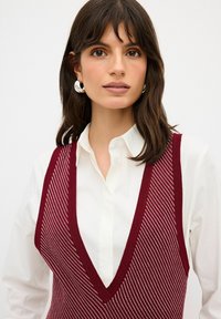 adL V-NECK - Pouzdrové šaty - striped burgundy