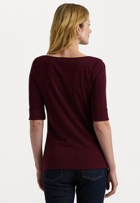 Lauren Ralph Lauren STRETCH COTTON BOATNECK TEE - T-shirts - pinot noir