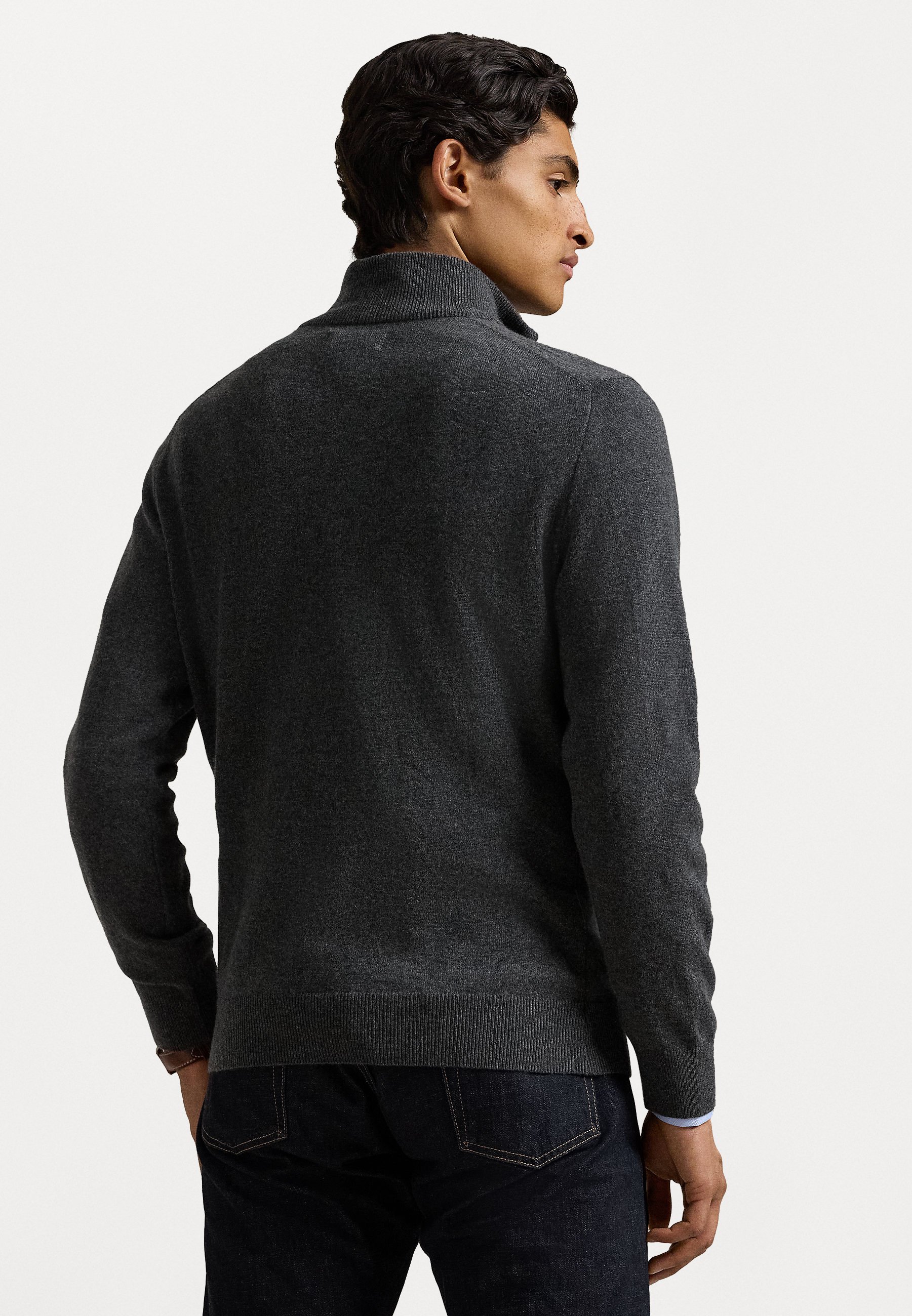 Polo by Ralph Lauren チャコールグレー ツータック ウール Polo Ralph Lauren WOOL QUARTER-ZIP JUMPER - Jumper - dark charcoal