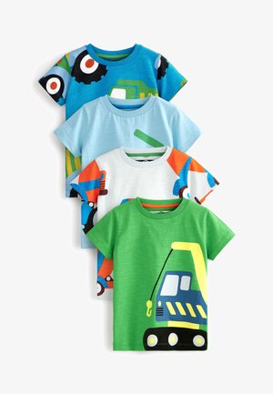 4-PACK - Triko s potiskem - blue green transport