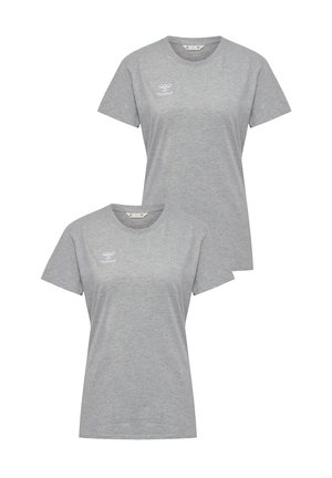 2ER-SET REGULAR FIT RUNDHALS - Basic T-shirt - grau