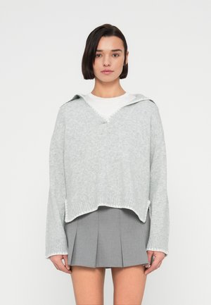 VIYAZMIN DETAIL - Pullover - light grey melange/white