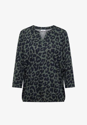 Cecil, 3/4-ARM SHIRT MIT SPLIT NECK UND LEO-MUSTER - T-shirt à manches longues - dried olive green