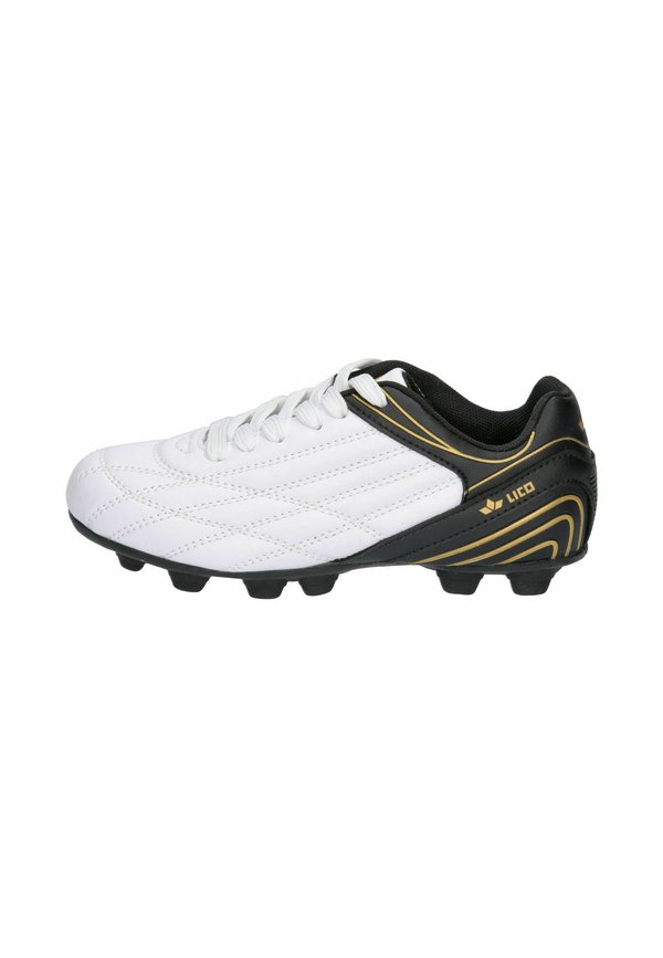 Fußballschuh Nocken - weiss schwarz gold