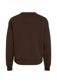 Sweatshirt marron avec un col rond, des manches longues et une coupe décontractée. Fait en matériau doux avec une texture lisse et des poignets côtelés.