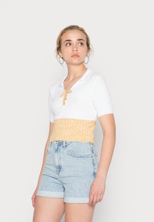 BDG LATTICE FRONT TWO TONE TOP - Camisola - yellow/tbc