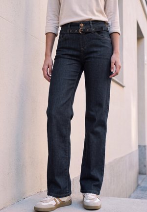 Street One Studio, MID WAIST, LOOSE FIT WIDE LEG PANTS - Jean droit - rinsed washed