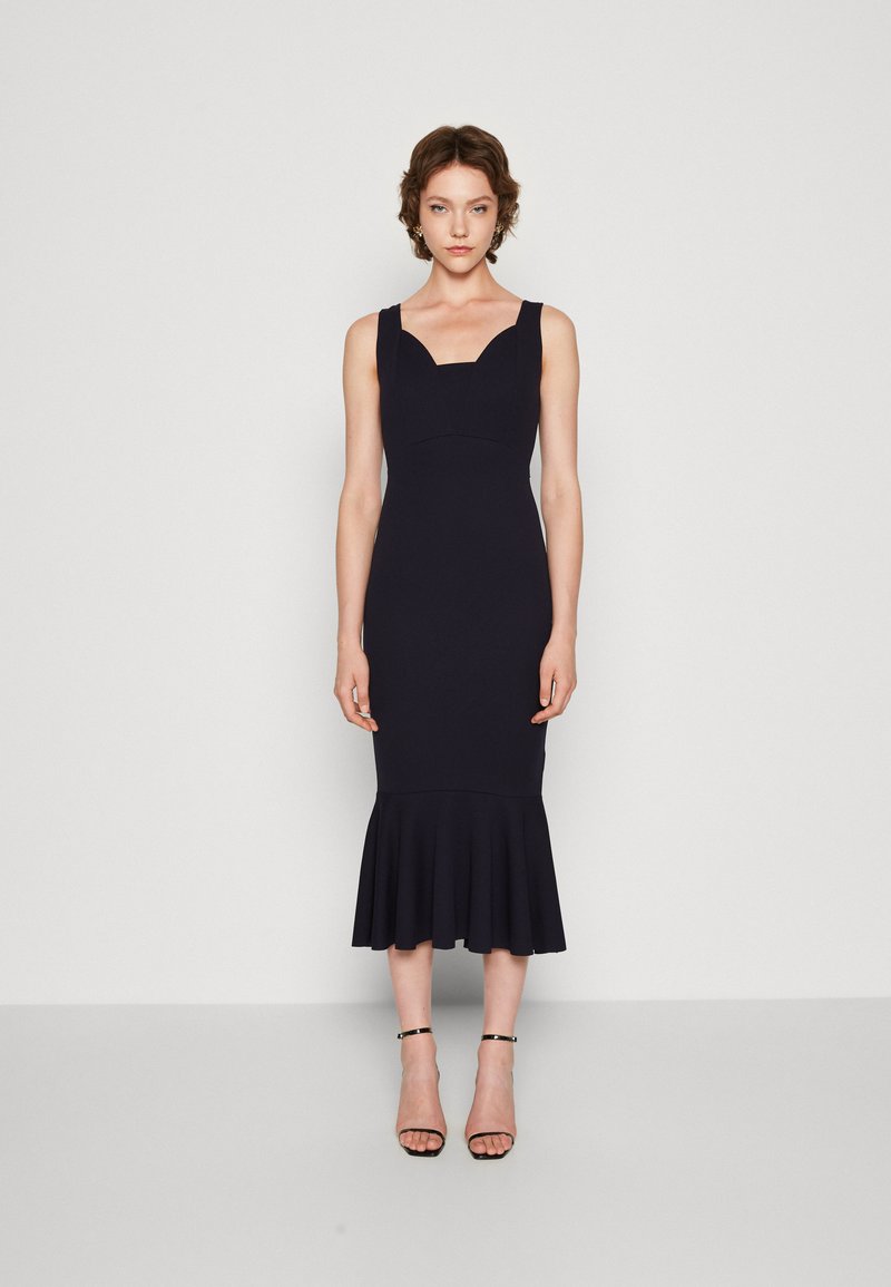 WAL G. ANABELLA RUFFLE BOTTOM MIDI - Φόρεμα από ζέρσεϊ - navy blue