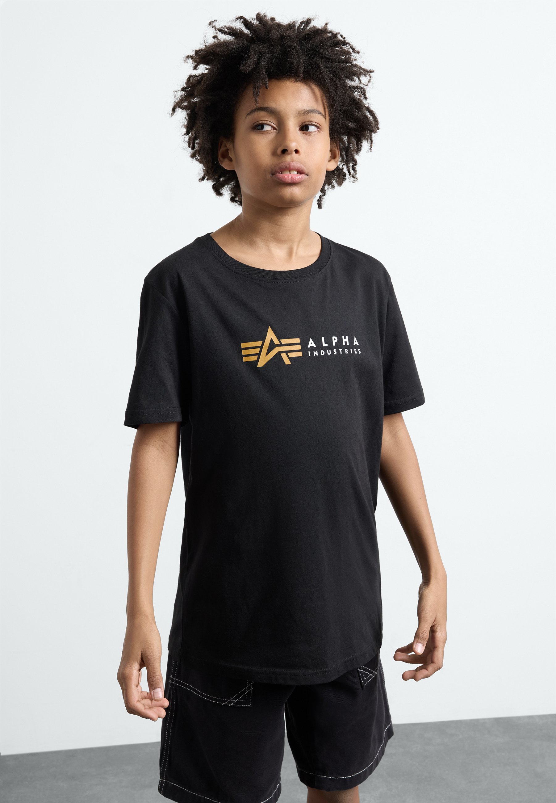 ALPHA INDUSTRIES Box Logo T T-Shirt, White, S Uomo