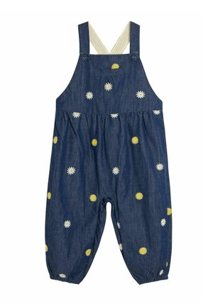 REGULAR FIT - FLORAL EMBROIDERED - Dungarees - chambray blue daisy sunflower